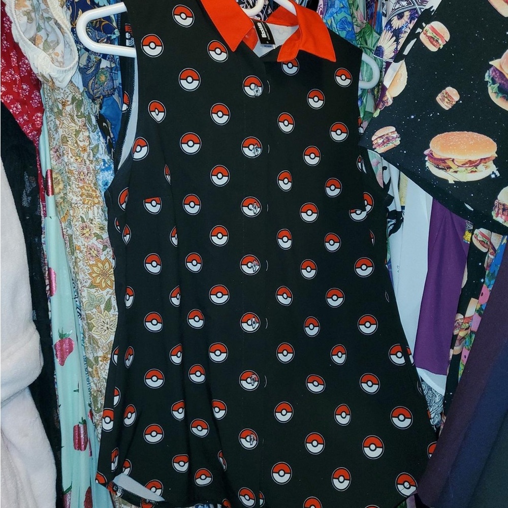 Blackmilk Red and Black Button Down Shirt - Picture 2 of 3